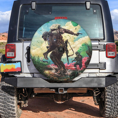 Petthouse | American Veteran Memorial Day Spare Tire Cover Soldier Military Truck Decor Grandpa Daddy Gift