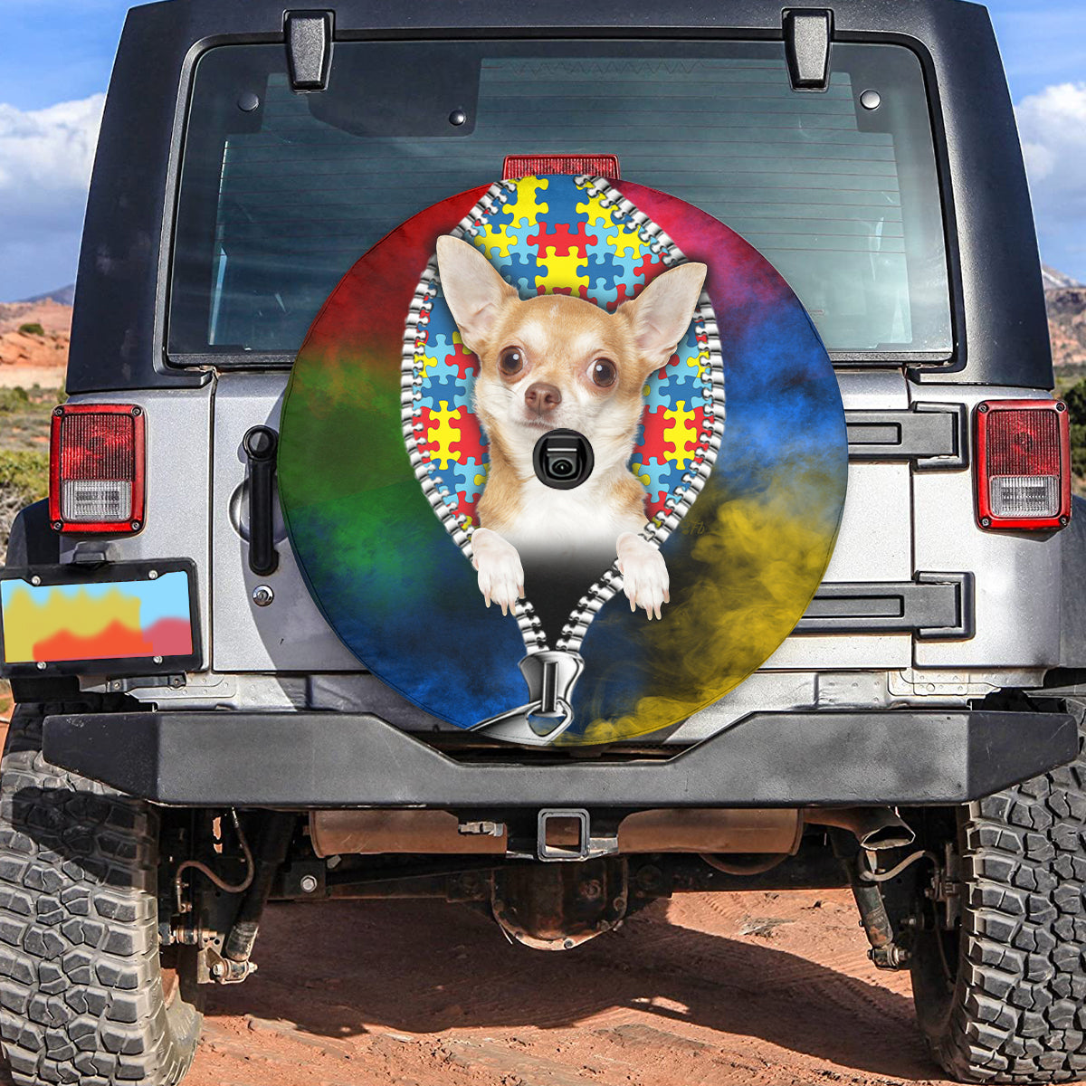 Petthouse | Chihuahua Autism Awareness Day Wheel Cover Autism Support Autistic Pride Car Accessories Gift