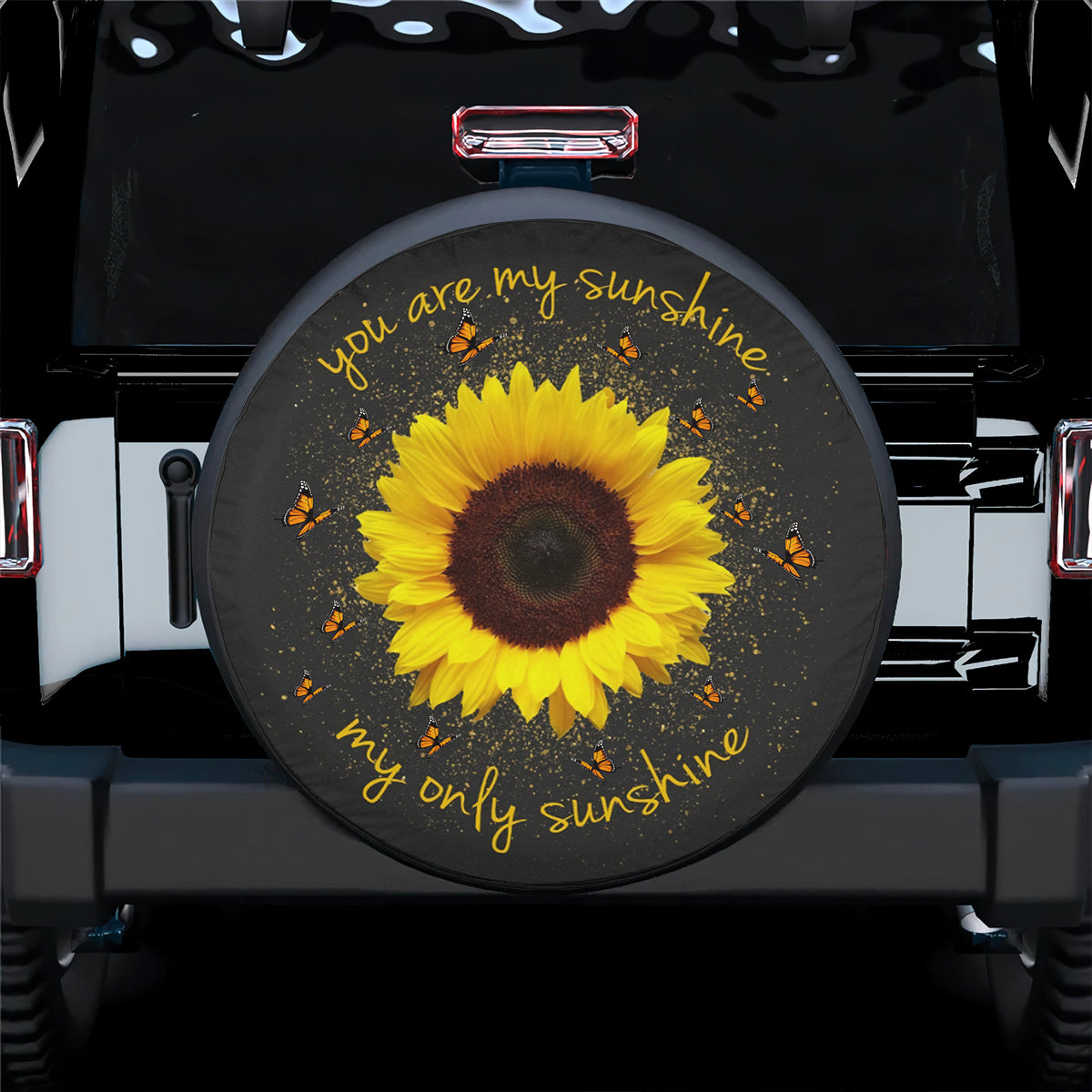 Petthouse | Sunflower Spare Tire Cover You Are My Sunshine Wheel Cover Butterfly Tire Cover Valentine Gift