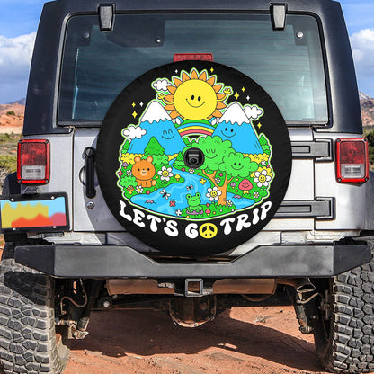 Petthouse | Hippie Tire Covers Let's Go Trip Cute Spare Tire Cover Trippy Tire Cover Hippie Cute Art