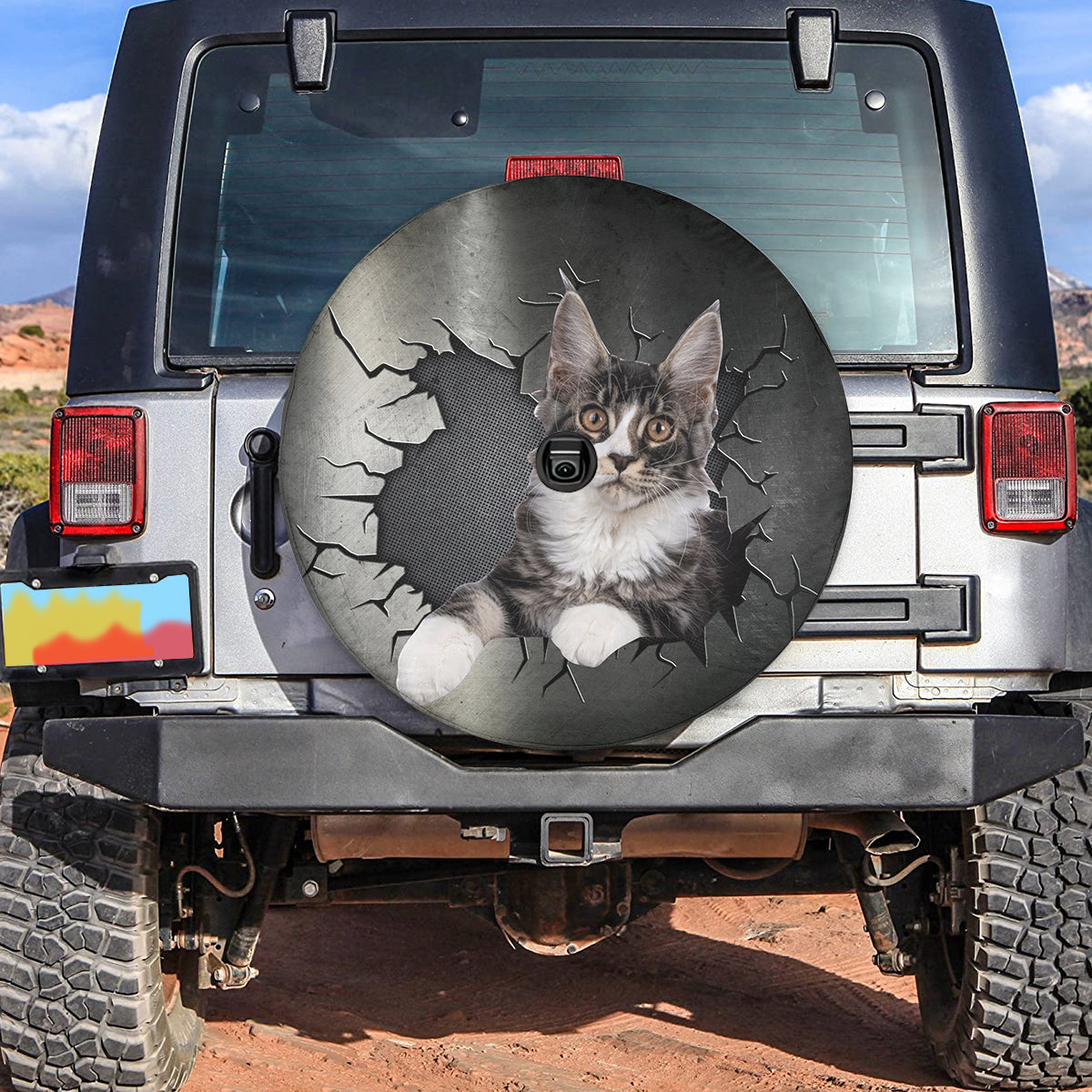 Petthouse | Maine Coon Cat Tire Wheel Protector Cat Mom Dad Trailer Tire Cover Cat Lover Car Accessory