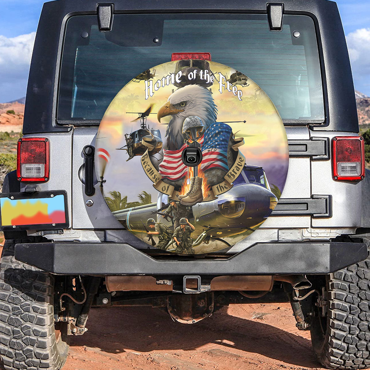 Petthouse | American Veteran Helicopter Spare Tire Cover Veteran's Day Memorial Day Decor Truck Decoration