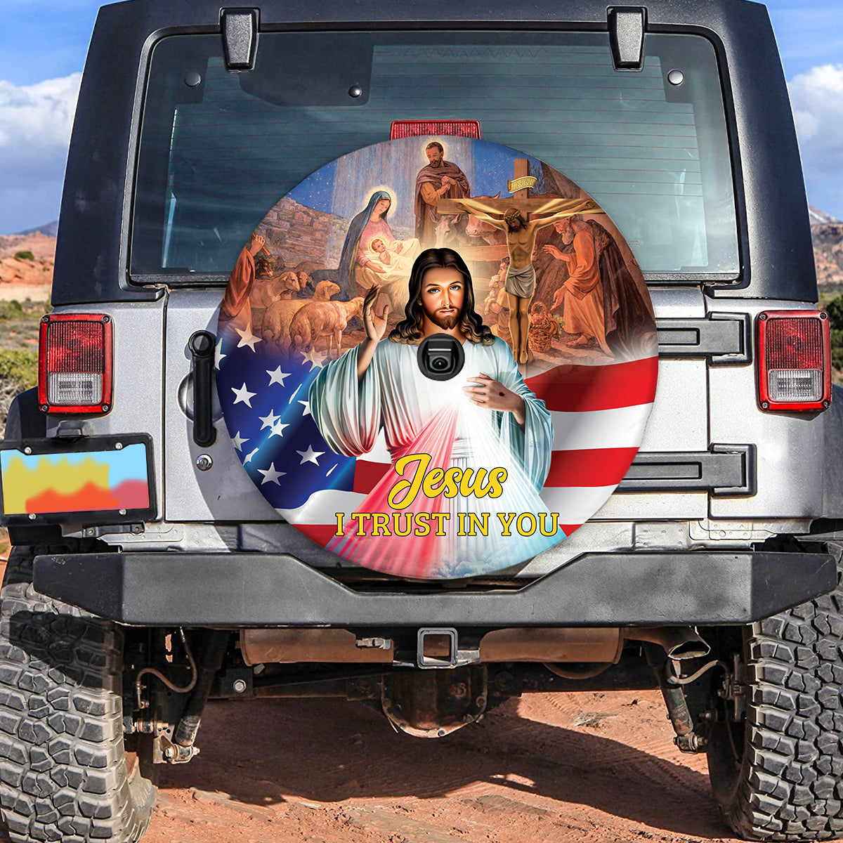 Petthouse | Jesus Spare Tire Cover I Trust In You Tire Cover Jesus Birth Tire Cover Christian Tire Wrap Decor