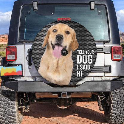 Petthouse | Golden Retriever Tire Protector Dog Dad Custom Tire Cover Fathers Day Spare Wheel Cover Car Decor