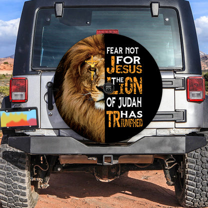 Petthouse | The Lion Of Judah Spare Tire Cover Fear Not For Jesus Spare Tire Wrap Christian Car Decoration