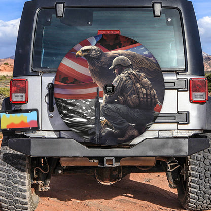 Petthouse | Eagle American Flag Veteran Spare Tire Cover American Patriot Independence Day Wheel Cover