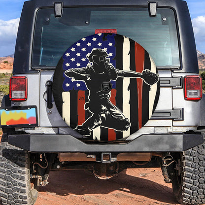 Petthouse | Baseball Spare Tire Cover Baseball Player Tire Wrap American Football Tire Cover Car Decoration