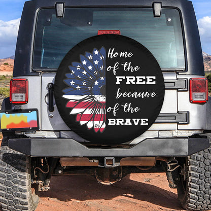 Petthouse | Home Of The Free Spare Tire Cover American Sunflower Art Tire Cover Patriot Tire Cover Car Decor