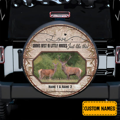 Petthouse | Customized Tire Cover Deer Couple Wrap Love Tire Cover Wild Deer Tire Wrap Car Decoration