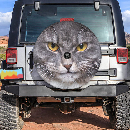 Petthouse | Maine Coon Angry Face Cute Spare Tire Cover Cat Lover Gifts Wheel Cover For Car Cat Addictions