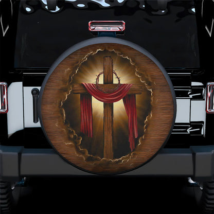 Petthouse | Cross Spare Tire Cover Wood Cross Bible Wheel Cover Christian Faith Gift Idea Decor Car