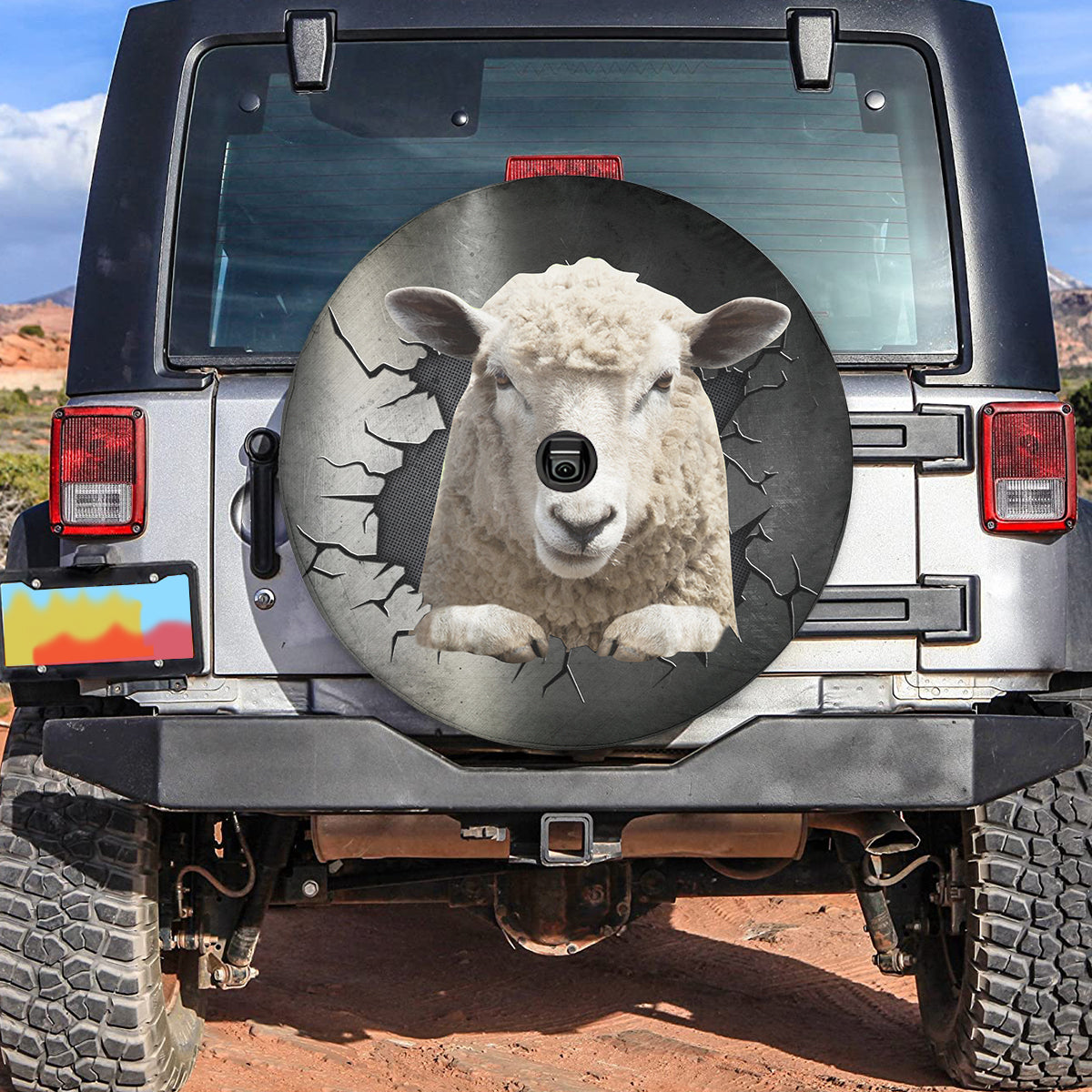 Petthouse | Sheep Farm Animal Spare Tire Cover Universal Sunscreen Potable Sheep Animal Fun Car Accessories