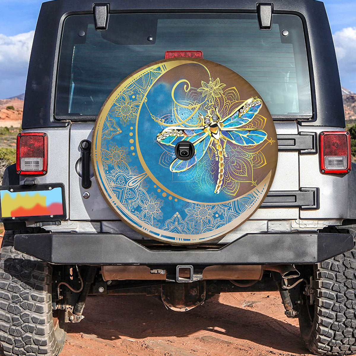 Petthouse | Beautiful Dragonfly Moon Mandala Spare Tire Cover Truck Decoration Gift For Family