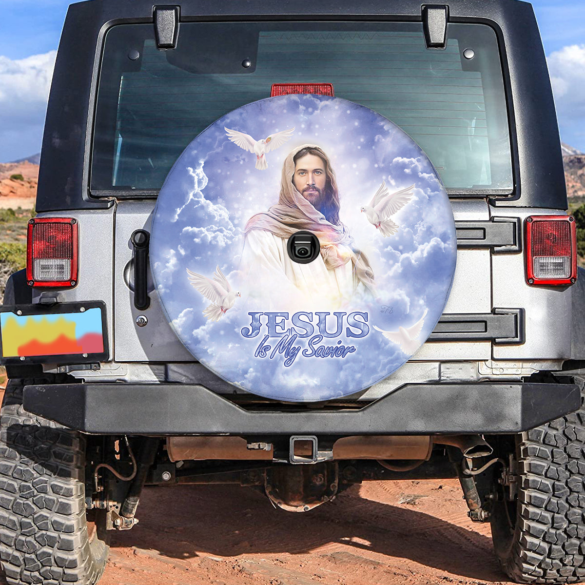 Petthouse | Jesus Is My Savior Spare Tire Cover Merry Christmas Tire Protector Jesus Believer Faith