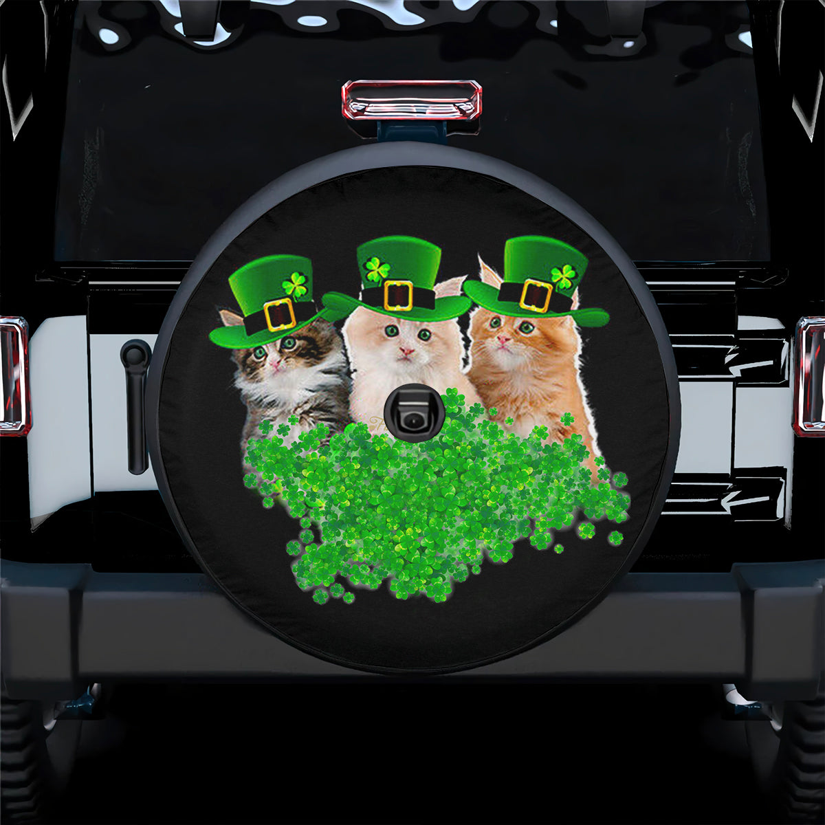 Petthouse | Cat Spare Tire Cover Irish Cat Tire Cover Clover Leaves Tire Cover Happy St Patrick's Day