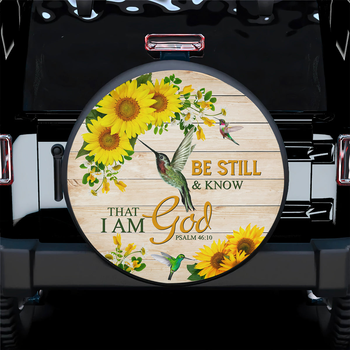 Petthouse | Hummingbird Spare Tire Cover Sunflower Wheel Cover Be Still And Know That I Am God Christian Gift