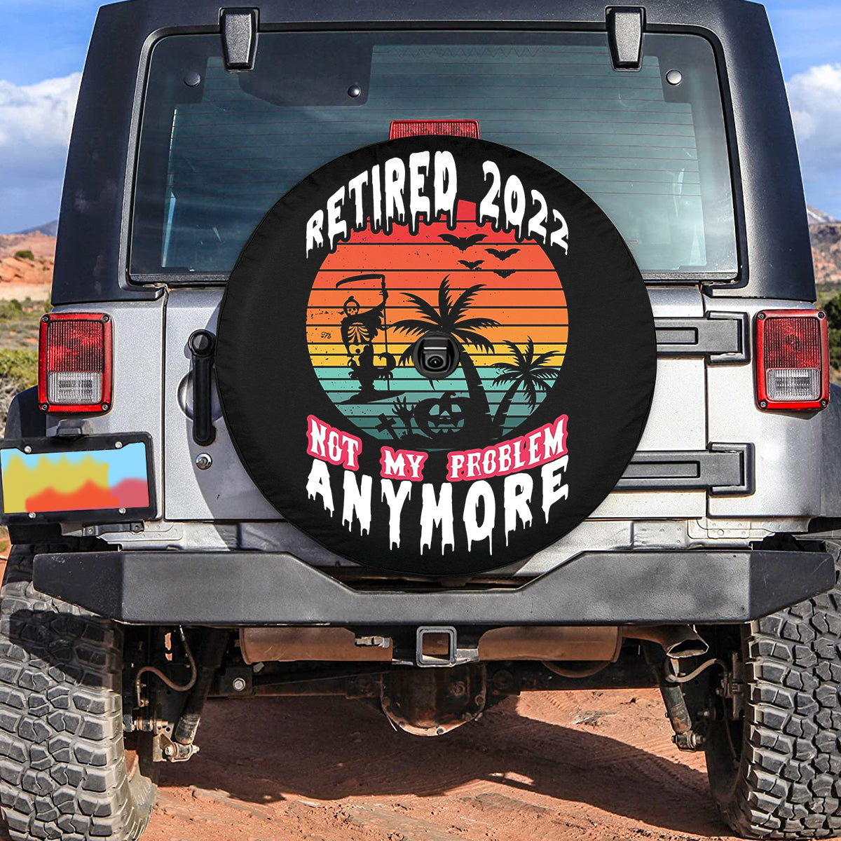 Petthouse | Retirement Gift Retired Spare Wheel Cover Not My Problem Anymore Universal Fit Car Decor Idea