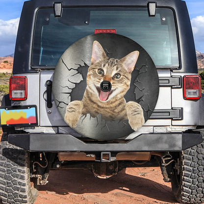 Petthouse | Abyssinian Cat Meme Camper Tire Cover Crack Hole Print Car Tire Protector Fun Car Decoration