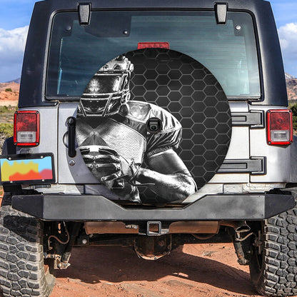 Petthouse | Rugby Player Hexagon Pattern Rugby Football Spare Tire Cover Sports Wheel Cover For Car