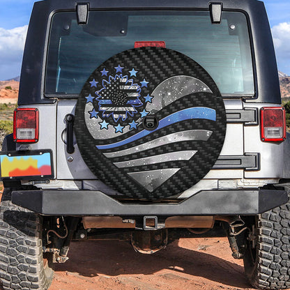 Petthouse | American Flag Thin Blue Line Police Lives Matter Spare Tire Cover Police Car Accessories