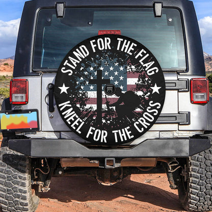 Petthouse | American Veteran Christian Cross Spare Tire Cover Us Soldier Memorial Day Decor Grandpa Daddy Gift