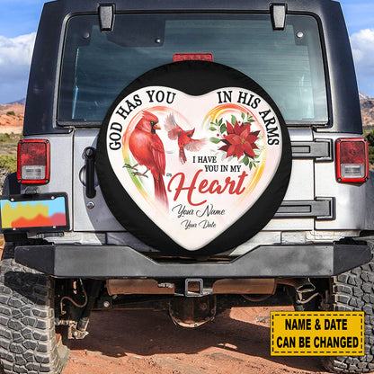 Petthouse | Customized Tire Cover God Has You In His Arms Cover Cardinals Tire Cover Red Floral Cover Decor