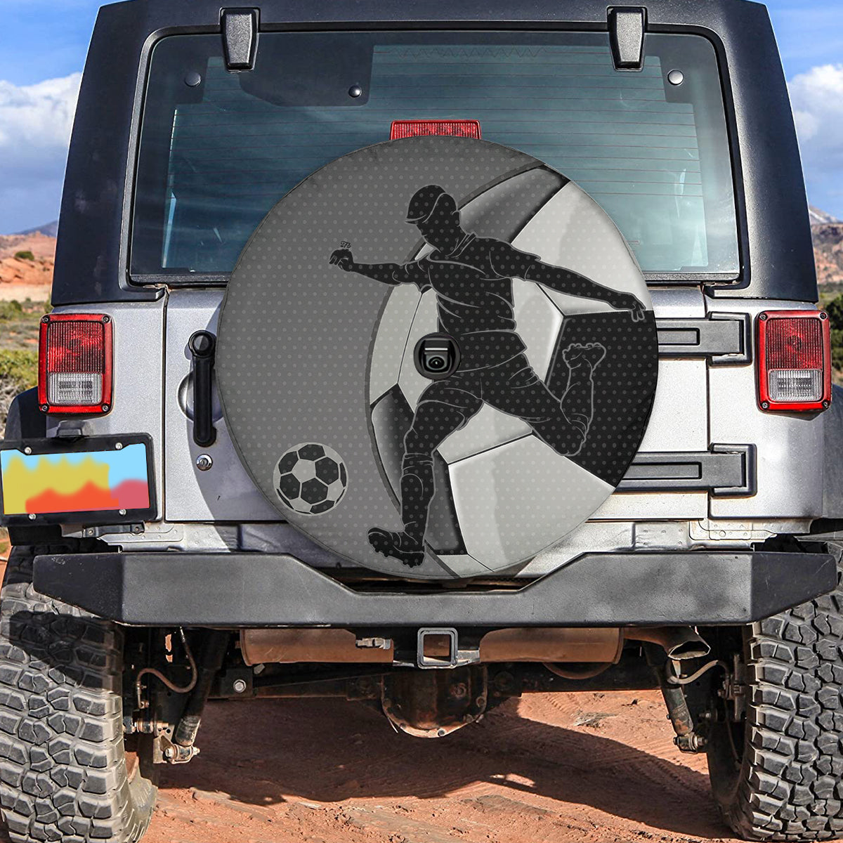 Petthouse | Men Football Spare Tire Cover Football Soccer Spare Wheel Cover Sport Lover Tire Cover Car Decor