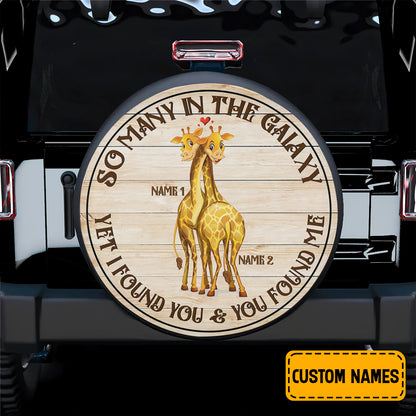 Petthouse | Customized Tire Cover Couple Giraffe Tire Cover So Many In The Galaxy Tire Wrap Valentine Gift