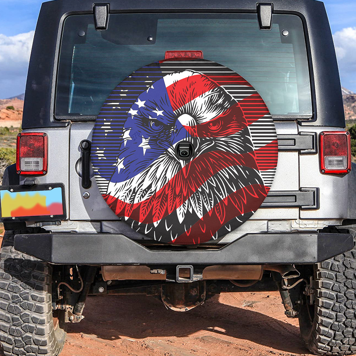 Petthouse | Eagle Head Spare Tire Cover American Flag Tire Protector New Car Gift Wheel Tire Covers