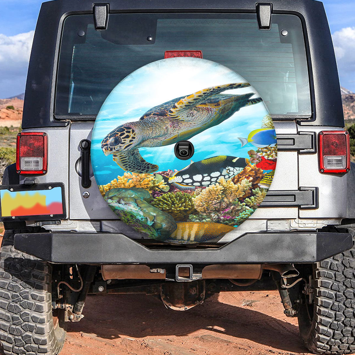 Petthouse | Sea Turtle Beautiful Ocean Spare Tire Cover Turtle Sea Animals Truck Cover Truck Decoration