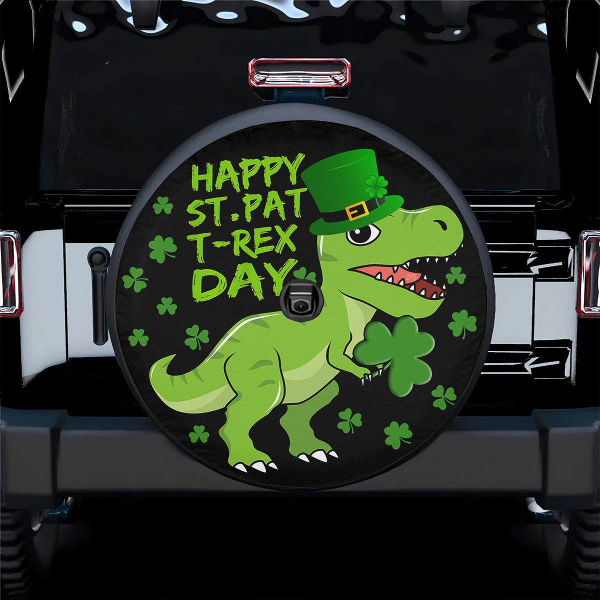 Petthouse | Happy St Pat T Rex Day Spare Tire Cover Irish Dinosaur Shamrock St Patricks Day Wheel Cover