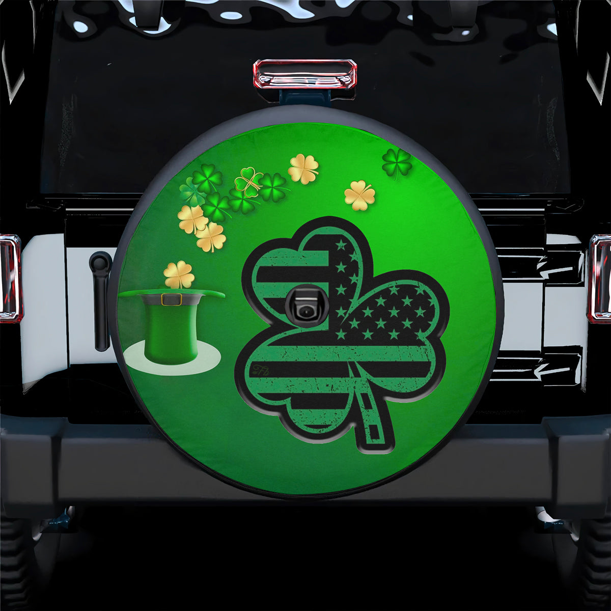 Petthouse | Clover Spare Tire Cover American Clover Tire Cover Irish Tire Wrap St Patrick's Day Gift