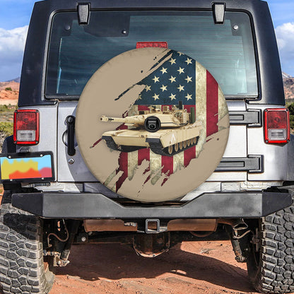 Petthouse | Main Battle Tank American Flag Spare Tire Cover Us Tank Truck Decoration Gift For Dad