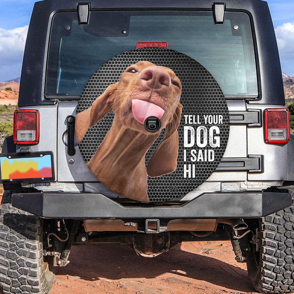 Petthouse | Vizsla Meme Tire Protector Humorous Dog Wheel Cover Car Accessories Men Tell Your Dog