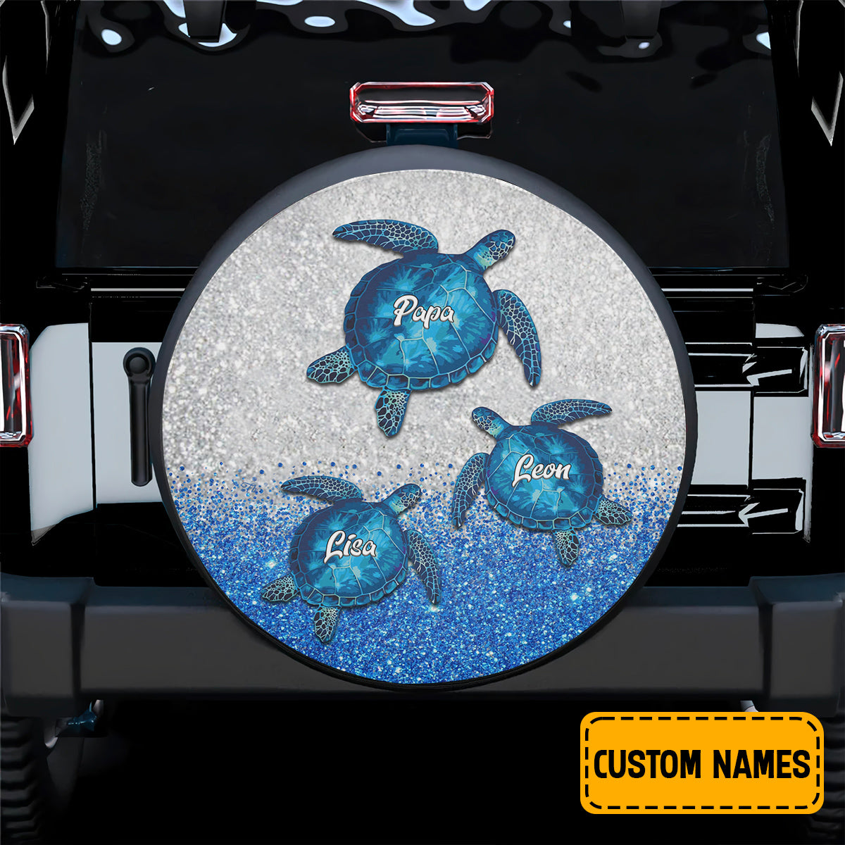 Petthouse | Customized Turtle Spare Tire Cover, Turtle Family Spare Wheel Cover, Family Gifts, Family Car Decor