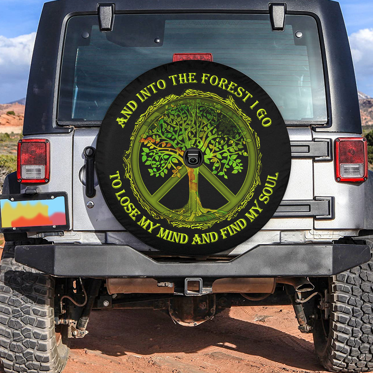 Petthouse | Hippie Peace Sign Spare Tire Cover Hippie Gifts Tire Protector Peace Symbol Car Accessory