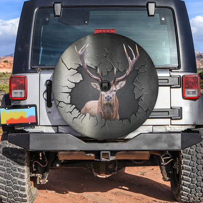 Petthouse | Elk Through Hole Trunk Tire Covers Deer Cracked Car Accessories Metal Cracked Hunter Truck Decor