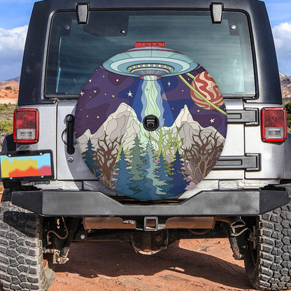 Petthouse | Space Ufo Alien Magic Spare Tire Cover Mountain Landscape Truck Decoration Space Lovers Gift