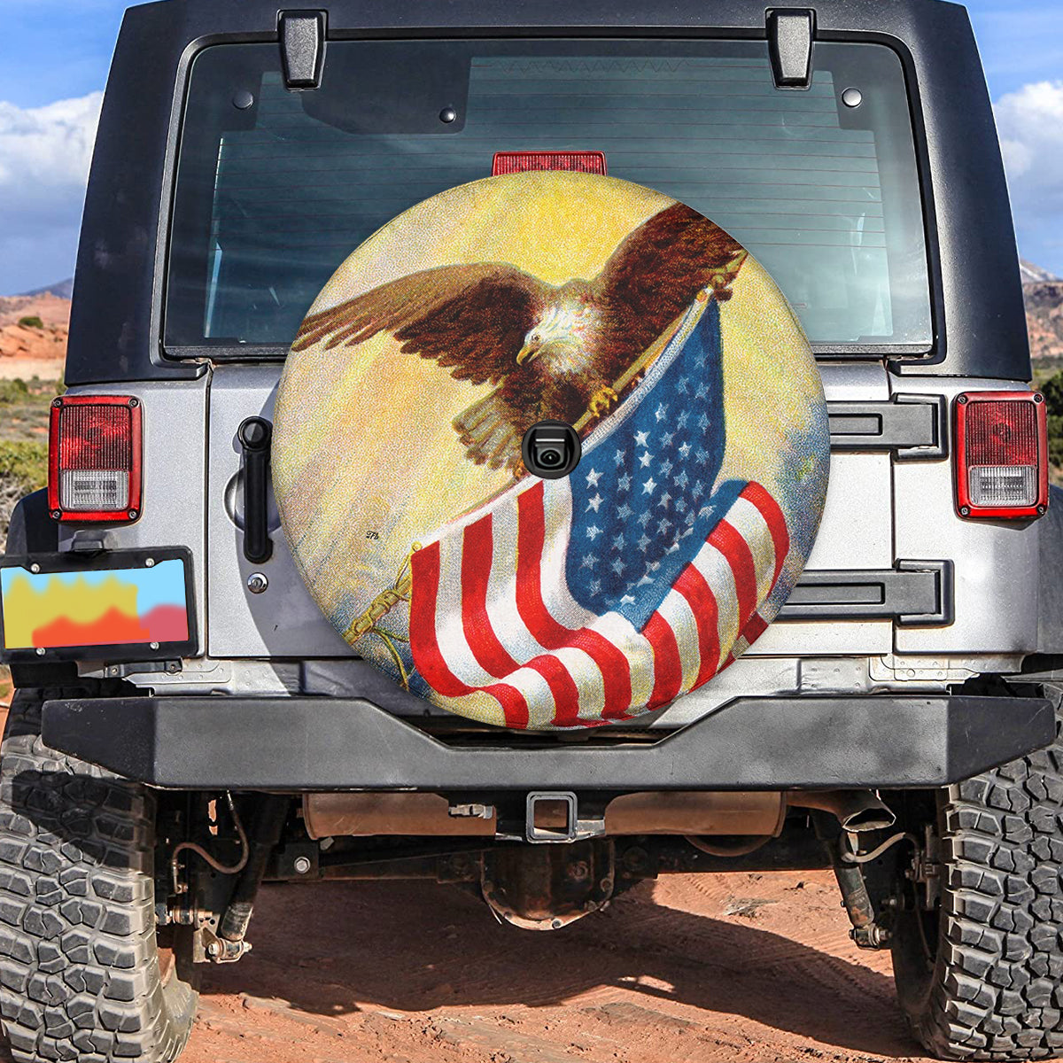 Petthouse | Eagle American Flag Spare Tire Cover American Patriot Indpendence Day Car Accessories Gift Idea