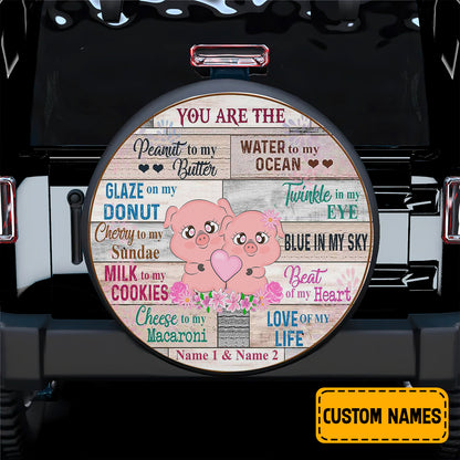 Petthouse | Customized Spare Tire Cover Cute Couple Pig Tire Cover You Are The Peanut To My Butter