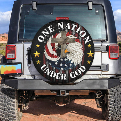 Petthouse | Eagle American Flag Wreath Spare Tire Cover One Nation Under God Wheel Cover