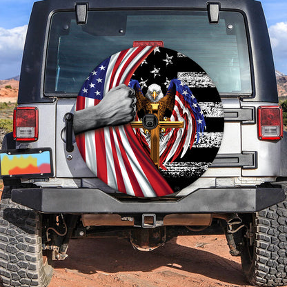 Petthouse | Eagle Jesus Cross Usa Flag Spare Wheel Coverth Of July Day Spare Tire Cover