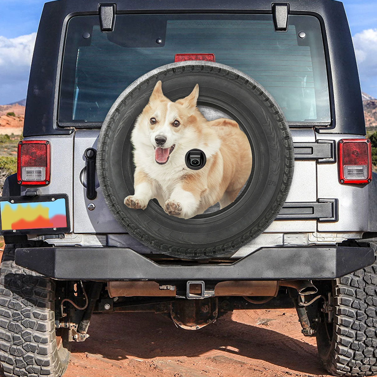 Petthouse | Corgi Spare Tire Cover Running Dog Funny Tire Cover Wheel Protector Dog Lovers