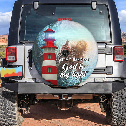 Petthouse | Christian Tire Cover At My Darkest God Is My Light Wheel Cover Religious Quotes Car Accessories