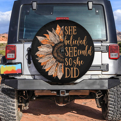 Petthouse | Sunflower Tire Protector She Believed She Could Spare Tire Cover New Car Gift Car Accessory