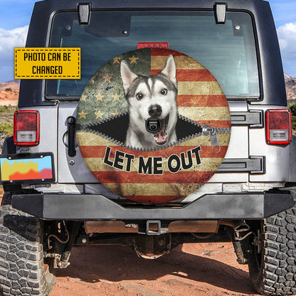 Petthouse | Customizable Tire Cover Dog Funny Husky Siberian Spare Tire Cover Trailer Tire Cover