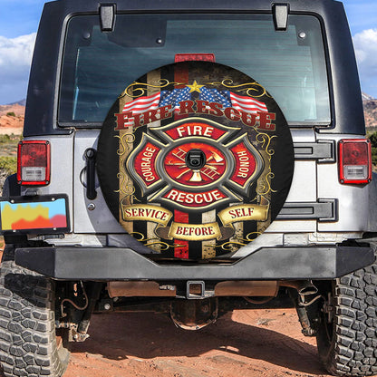 Petthouse | Firefighter Fire Rescue Service Before Self Spare Tire Cover Truck Decoration