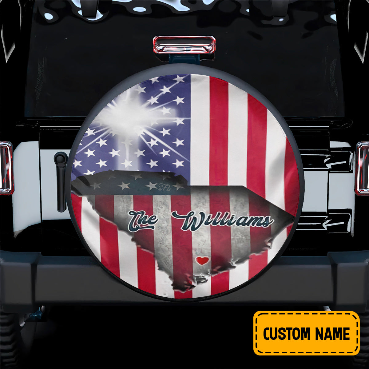 Petthouse | Customized Tire Cover America Jesus Cross Tire Cover America Flag Tire Wrap Car Decoration