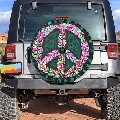 Petthouse | Peace Sign Spare Tire Cover Retro Style Wheel Cover New Car Gift Durable Tire Protector