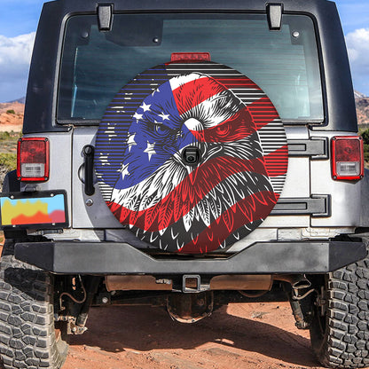 Petthouse | Eagle Head Spare Tire Cover American Flag Tire Cover Patriotic Wheel Cover Car Accessories